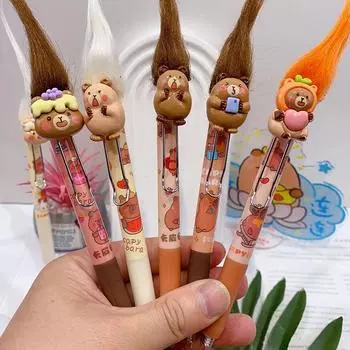 Ручки гелевые Capybara 0,5 мм, симпатичные, жареные, для надавливания на волосы, нейтральная ручка, кавайная ручка для подписи, школьные принадлежности, канцелярские товары, подарки