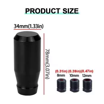 Ручки переключения передач автомобиля 78 мм из алюминиевого сплава, утяжеленные ручки переключения передач, металлическая ручка рычага переключения передач, адаптер для ручки переключения передач автомобиля в комплекте