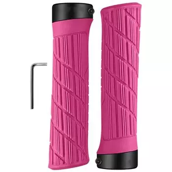 Ручки руля для горного велосипеда с алюминиевыми замками Одинарные замки на велосипедах Ручки руля с противоскользящим покрытием Ручки для велосипедных рулей горячий розовый