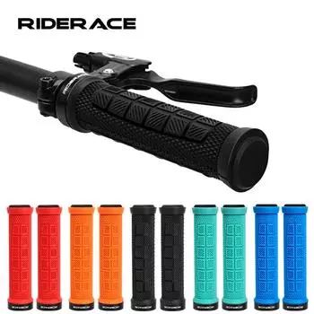 Ручки руля велосипеда RIDERACE Lock on MTB Накладка на руль горного велосипеда Резиновые противоударные нескользящие эргономичные ручки для велосипеда красный