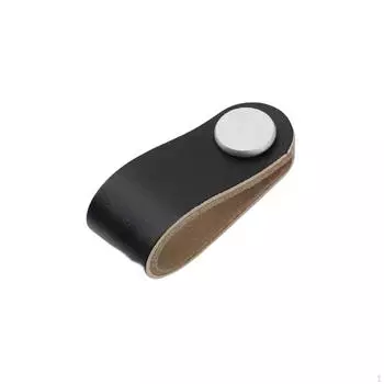 Ручки шкафа из ПУ, сменные ремни, ящик, ручка комода для прикроватной тумбочки, ванная комната, 13.7cmx2.5cmx1.1cm_Black