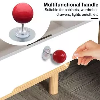 Ручки шкафа в европейском стиле Ручки ярких цветов Простая круглая ручка с выключателем света 2 размеров Кухонная фурнитура для ящика шкафа Кухонный шкаф L чёрный