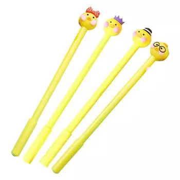 Ручки-уточки со сменным черным стержнем, выдвижной стиль, мультяшная форма, мягкий пластик, перо 0,5 мм/0,02 дюйма, глянцевое W Eye