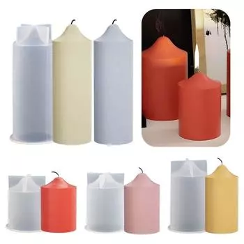 Ручная 3D художественная восковая форма, цилиндр, форма для свечи, формы для торта, смолы, форма для свечи 7.6x6.1cm mold