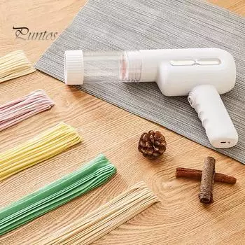 Ручная электрическая машина для приготовления пасты, беспроводная машина для приготовления лапши для спагетти, рамэн, домашняя машина для наполнения колбасок, прессование и резка теста с 5 формовками белый