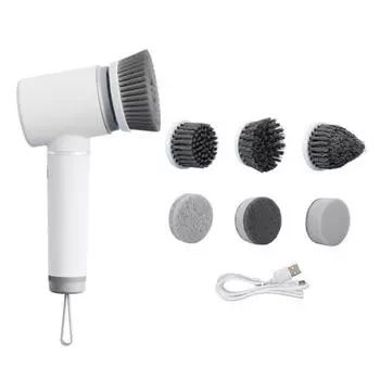 Ручная электрическая щетка для чистки кухонной и ванной обуви, многофункциональная, эргономичная, портативная, идеальный подарок белый