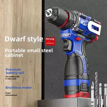 Ручная бесщеточная дрель Kailisheng Pure Copper с храповым патроном, молотком и боковой стальной пушкой #16