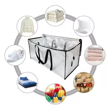 Ручная большая хлопковая утолщенная сумка для хранения домашнего одеяла, прозрачная полипропиленовая рождественская многоцелевая сумка для хранения