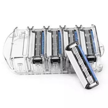 Ручная бритва Qshave Black Spider Man, лезвие США, 3-слойное лезвие, 4, 8 и 16 картриджей на выбор синий