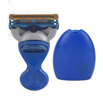 Ручная бритва с вращающейся головкой лезвия Съемная кнопка бритвы Satefy Washable Hair Remove синий