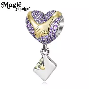 Ручная буква из бисера ко Дню святого Валентина, серебро 925 пробы, инкрустация цирконием, ожерелье, браслет, аксессуары, бусы