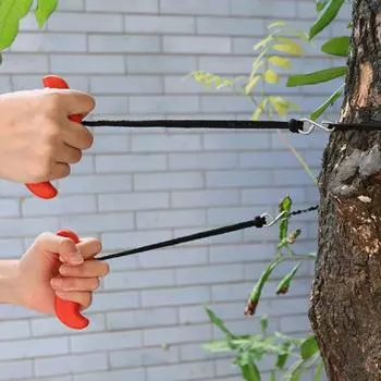 Ручная цепная пила для улицы, портативная двунаправленная карманная цепная пила для кемпинга, острые зубы, удобная ручка, складная цепная пила, набор для выживания красный