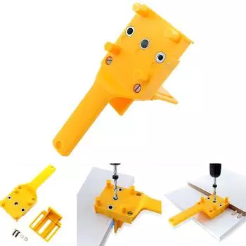 Ручная деревообрабатывающая направляющая для сверления дюбелей, кольцевая пила для сверления деревянных дюбелей жёлтый