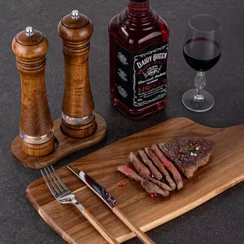 Ручная деревянная мельница для перца, прочная мельница для соли и перца с керамическими стержнями для помола, регулируемая степень помола для специй и соли