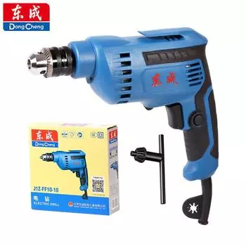 Ручная дрель Dongcheng J1Z-FF10-10 с фонариком, многофункциональная бытовая дрель 460 Вт, мощный пистолетный сверлильный винт J1Z-FF10-10