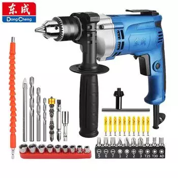 Ручная дрель Dongcheng с проводом J1Z-FF05-10A Бытовая электрическая отвертка 500 Вт с ручной регулировкой вперед и назад J1Z-FF07-13 Standard