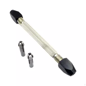 Ручная дрель с металлическими ручками Pin Vise, профессиональный портативный инструмент для ремонта часов Rotation Dual Square