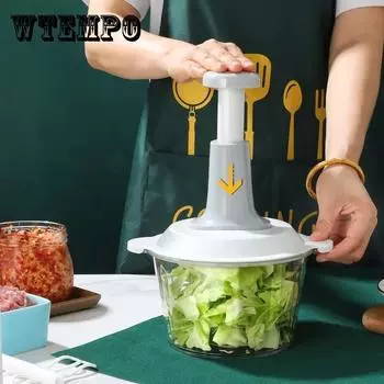 Ручная дробилка для овощей, мясорубка, бытовая многофункциональная машина для приготовления пищи, измельчитель для фруктового сока, чеснока, измельчитель, измельчитель 1.5L белый