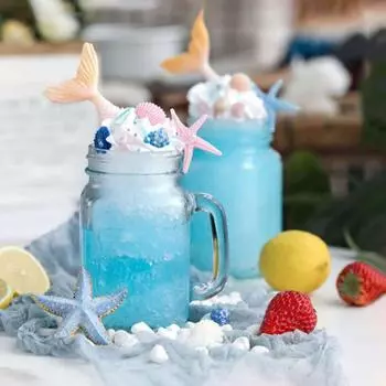 Ручная дробилка льда Бытовая дробилка льда Роторная дробилка льда Резак для кубиков льда Мини Портативный лед синий