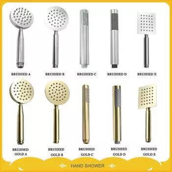 Ручная душевая лейка из матового золота с настенным креплением из латуни, ручной душ из нержавеющей стали, шланг 1,5 м, аксессуары для ванной комнаты