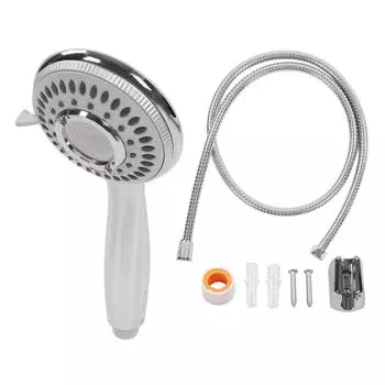 Ручная душевая лейка высокого давления 4 режима Большой поток Водосберегающая с 1,5 м G1/2 Диа Нержавеющая сталь