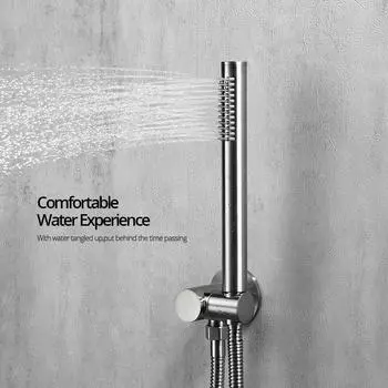 Ручная душевая система для ванной комнаты, матовый золотой смеситель для ванны с горячей и холодной водой, одна ручка и держатель для душа, отдельный набор кранов