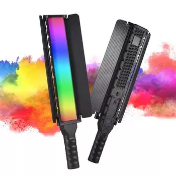 Ручная фотолампа RGB мощностью 20 Вт, портативная светодиодная лампа с ЖК-экраном, индекс цветопередачи более 85Ra, 3000K-6000K UK Plug чёрный