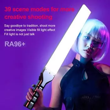 Ручная фотолампа RGB Портативная светодиодная лампа 2700-7500K Эргономичный дизайн с OLED-экраном US Plug чёрный