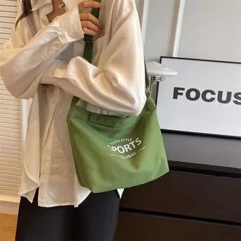 Ручная холщовая сумка через границу для женщин, новинка 2023 года, большая вместительная сумка через плечо для спецодежды, оптовая продажа для японских студентов, сумка через плечо