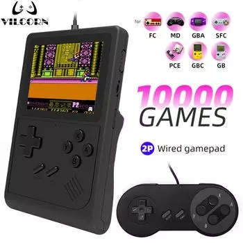 Ручная игровая консоль GB300, плеер с экраном 3,0 дюйма, игровая консоль 10000, игра для FC/SFC/GB/GBA, поддержка 2 игроков, подарок для детей