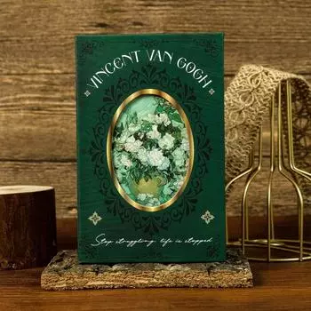 Ручная книга-бухгалтер, дневник, магнитный блокнот, креативный винтажный блокнот с розами, студент зелёный