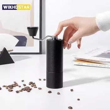 Ручная кофемолка Chestnut C3 с 2 жерновами внутри, портативная ручная кофемолка с двойным подшипником, ручная регулировка позиционирования светло-серый