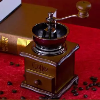Ручная кофемолка для кофейных зерен, деревянная, легко моется, винтажный стиль, ручная кофемолка для эспрессо, аксессуары для кофе бариста, кофейная посуда