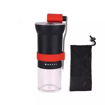 Ручная кофемолка для кофейных зерен, регулируемые настройки, легкая конструкция, машина для помола кофе для домашнего использования и кемпинга чёрный