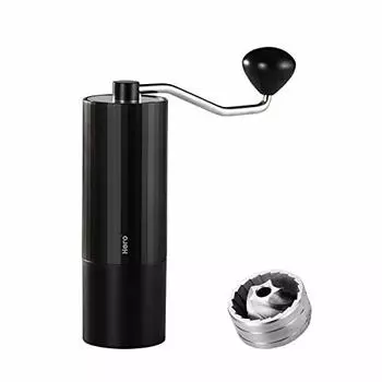 Ручная кофемолка HERO из нержавеющей стали с коническими жерновами черного цвета чёрный