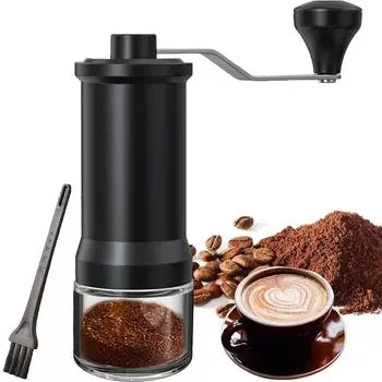 Ручная кофемолка, керамическая кофемолка с жерновами, ручная регулировка мелкого/крупного помола, портативная мельница для специй для дома, путешествий, кемпинга
