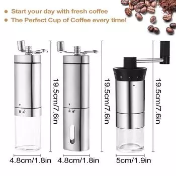 Ручная кофемолка Leeseph, универсальная регулируемая ручная мельница из нержавеющей стали, ручная кофемолка для кемпинга и путешествий