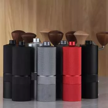 Ручная кофемолка с 12 настройками грубости помола, жернова из нержавеющей стали с ЧПУ, портативная кофемолка с двумя подшипниками красный