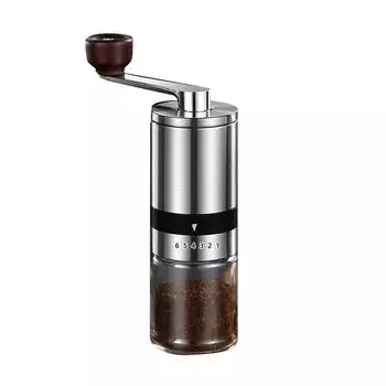 Ручная кофемолка с 6 регулируемыми настройками степени помола, ручная кофемолка с керамическими жерновами 6 Adjustable mode
