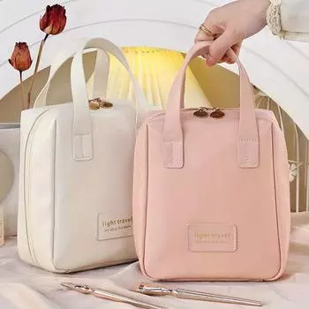 Ручная косметичка в виде ракушки с высоким внешним видом, портативная сумка для хранения косметики большой емкости, дорожная туалетная сумка бежевый