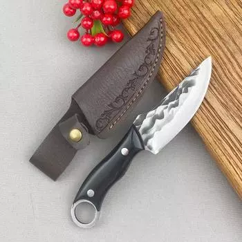 Ручная ковка Тесак для мяса Нож для нарезки Кухонные ножи шеф-повара Нож для обвалки Овощерезка with cover