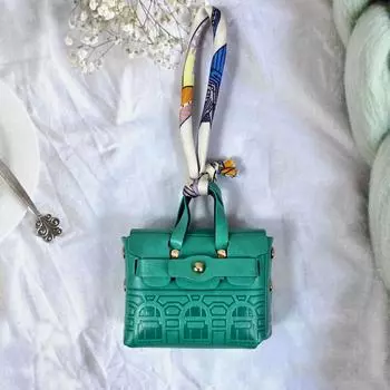 Ручная кожаная маленькая сумка для монет Портативная роскошная сумочка Брелок Женская/Дамская