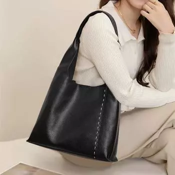 Ручная кожаная повседневная женская сумка большой вместимости, осень, новая мягкая сумка из коровьей кожи, модная и универсальная сумка для поездок на работу
