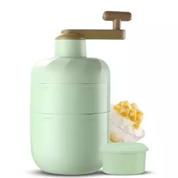 Ручная кривошипная дробилка для льда, машина для снежного конуса, портативная ручная машина для бритого льда с бесплатным льдом 1 Mold зелёный