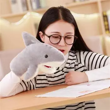 Ручная кукла Акула плюшевая кукла-марионетка животное плюшевая ручная кукла рождественская детская игрушка серый