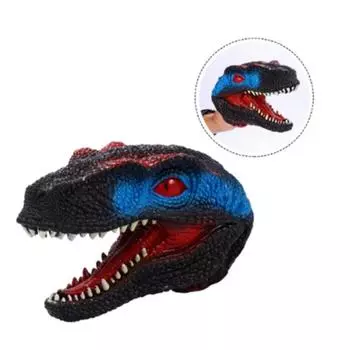 Ручная кукла-динозавр Велоцираптор, обучающая реалистичная кукла-динозавр, подарок на день рождения синий/чёрный