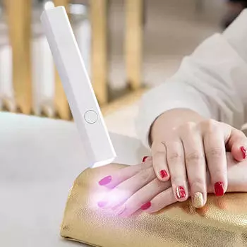 Ручная лампа для ногтей Мини Портативный фонарик USB Быстросохнущий Маникюр White