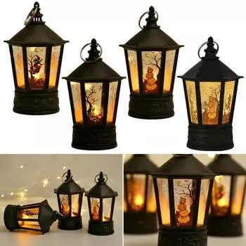 Ручная лампа на Хэллоуин, тыква, скелет ведьмы, светодиодный фонарь, электронная свеча, ветряной свет для атмосферы Хэллоуина C