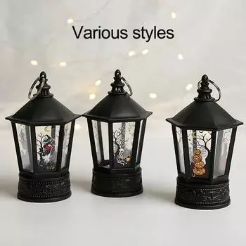 Ручная лампа на Хэллоуин, тыква, скелет ведьмы, светодиодный фонарь, электронная свеча, ветряной свет для украшения атмосферы Хэллоуина C