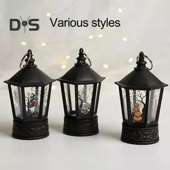 Ручная лампа на Хэллоуин, тыква, скелет ведьмы, светодиодный фонарь, электронная свеча, ветряной свет для украшения атмосферы Хэллоуина C